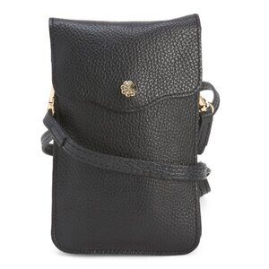 ISADORA Black Made In Italy Leather Crossbody With Double Compartment